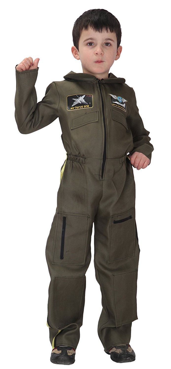 Kampfpilot Kostüm für Kinder Armeepilot Kinderkostüm