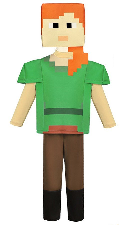 Klassisches Minecraft Alex Kostüm für Kinder Halloween Faschingskostüm