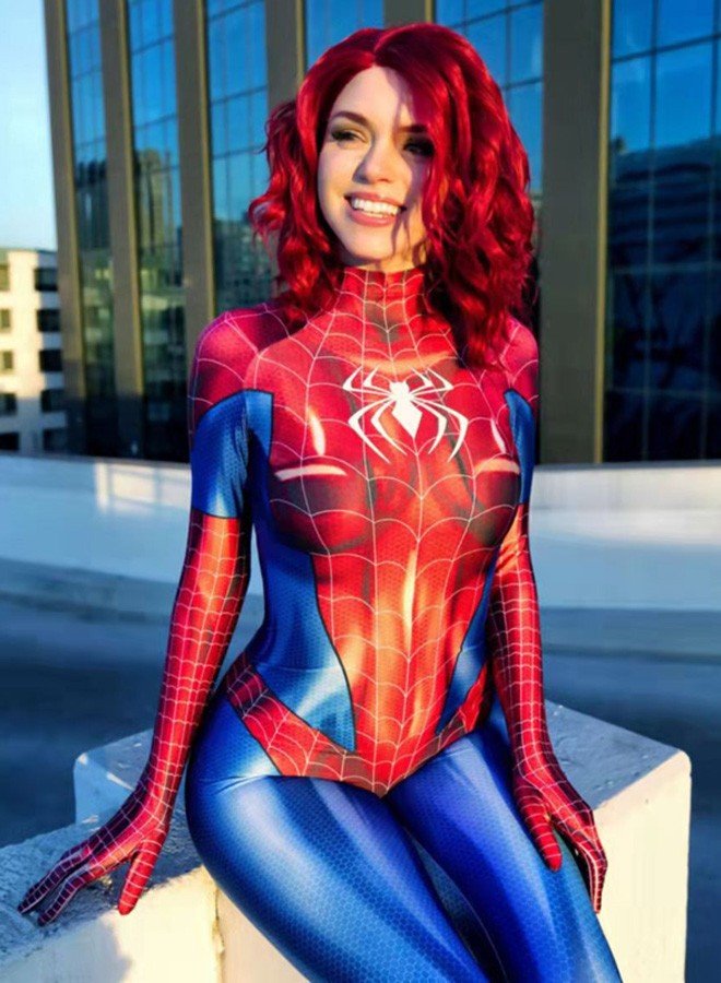 Sexy Spidergirl Kostüm für Damen Superhelden Kostüme Rot