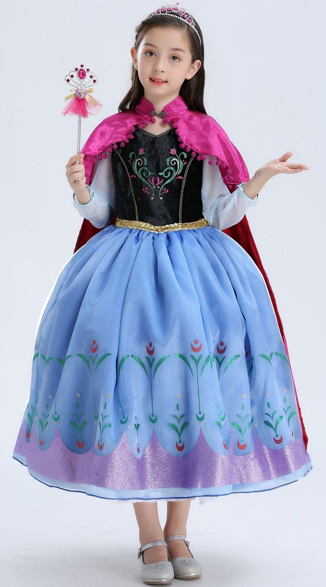 Deluxe Frozen Kostüme Anna Kleid Kinder