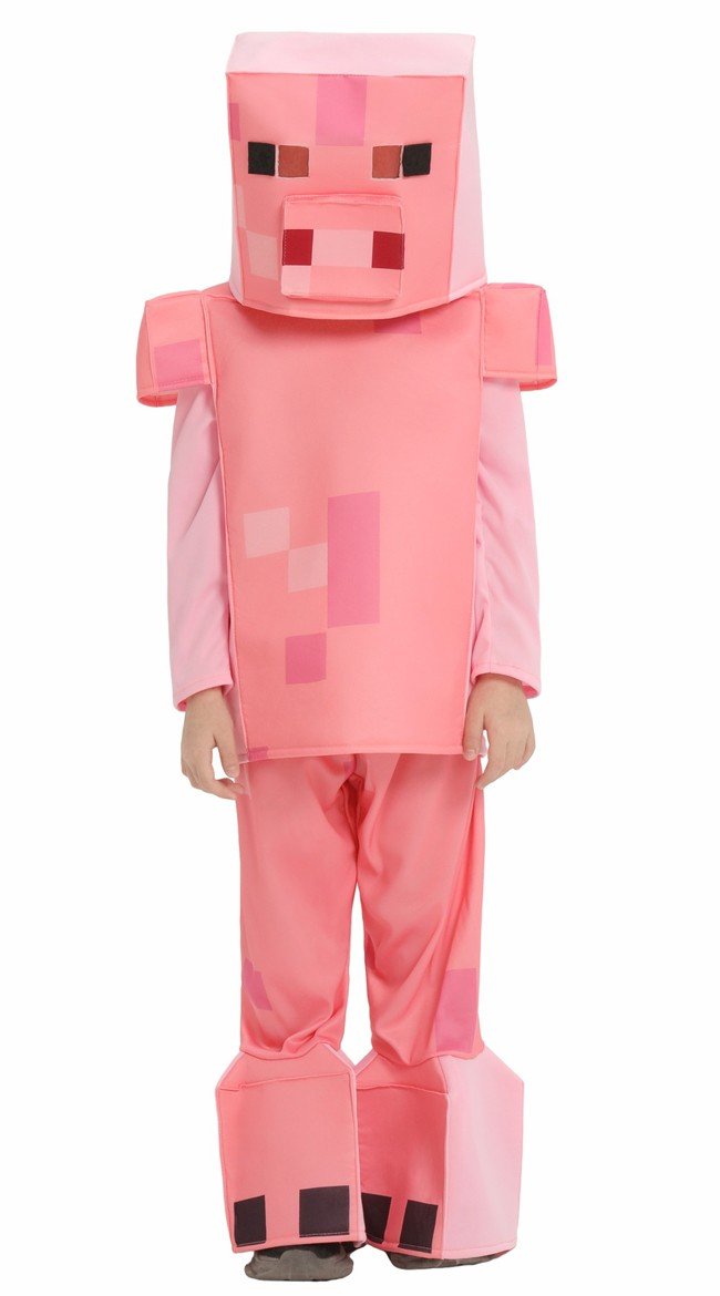 Minecraft Rosa Schwein Kostüm für Kinder Halloween Faschingskostüm