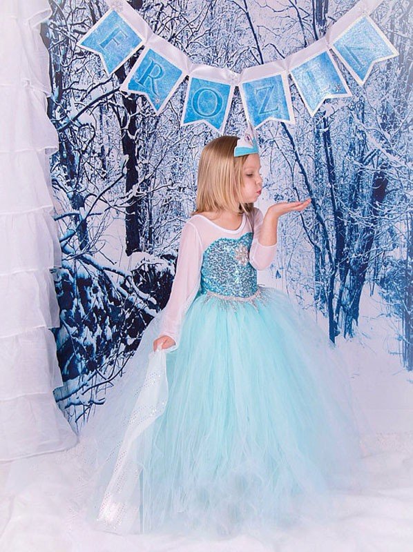 Mädchen Frozen Klassische Prinzessin Elsa Kleid