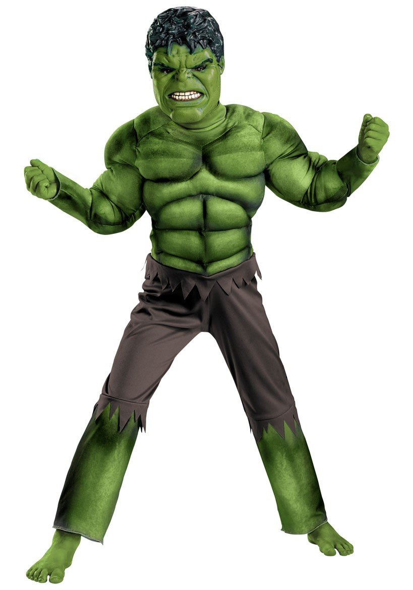 Kinder Hulk Kostüm Avengers Superhelden Muskelkostüm