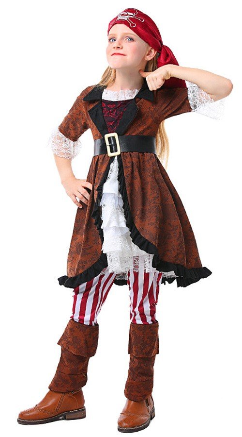 Mädchen Catrina Kinder Piratenkostüm für Halloween