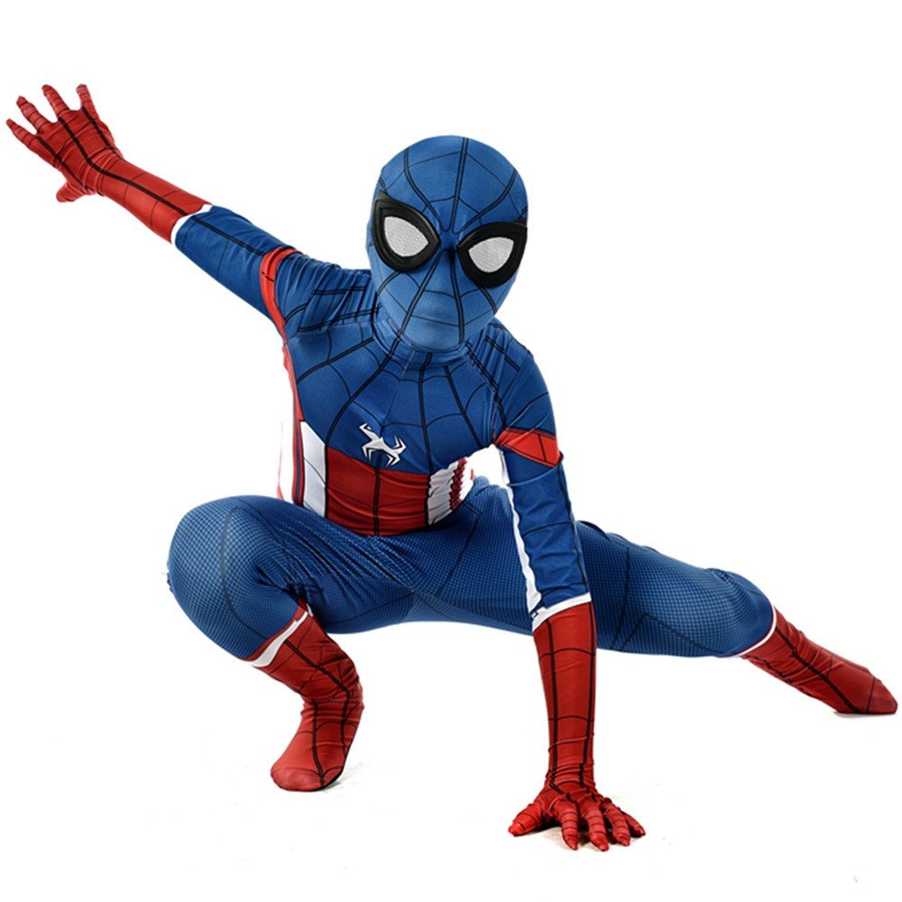 Captain America Spiderman Kostüm Kinder Erwachsene Halloween Superhelden Kostüme
