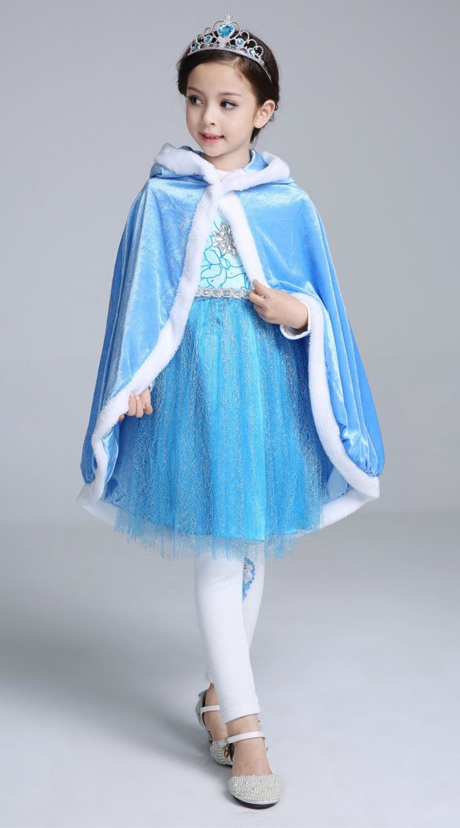 Winterkinder Frozen Prinzessin Elsa Kap Mit Kapuze Langes Blau