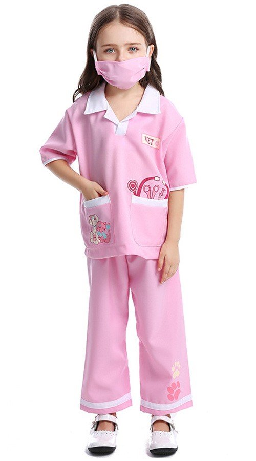 Kostüm Tierarzt für Kinder Arzt Krankenschwester Kostüm Rosa
