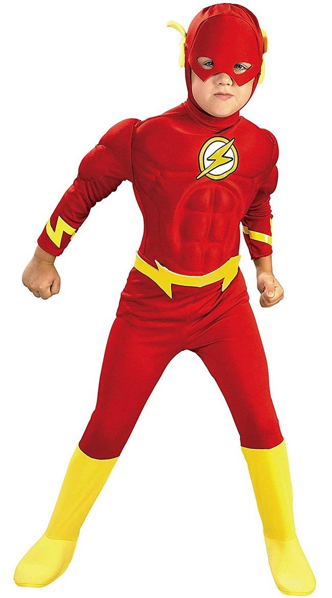 DC Comics The Flash Kostüm für Kinder Superhelden Muskel Kostüm