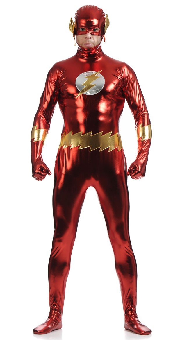 Metallisches The Flash Kostüm für Herren DC Comics Justice League Superhelden Kostüme