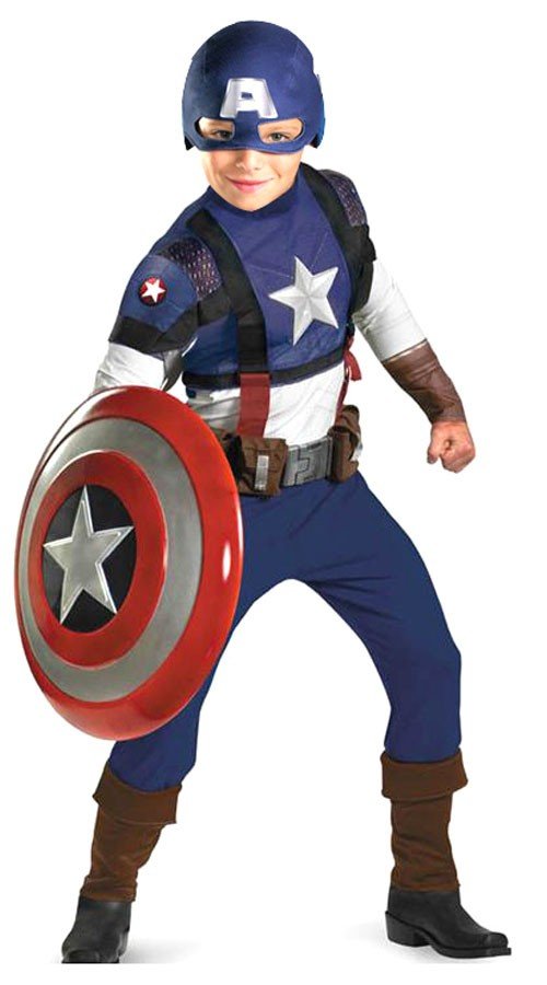 Kinder Avengers Muskel Captain America Kostüm für Jungen