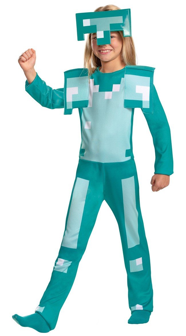 Klassisches Kinder Minecraft Diamantenrüstung Kostüm für Mädchen