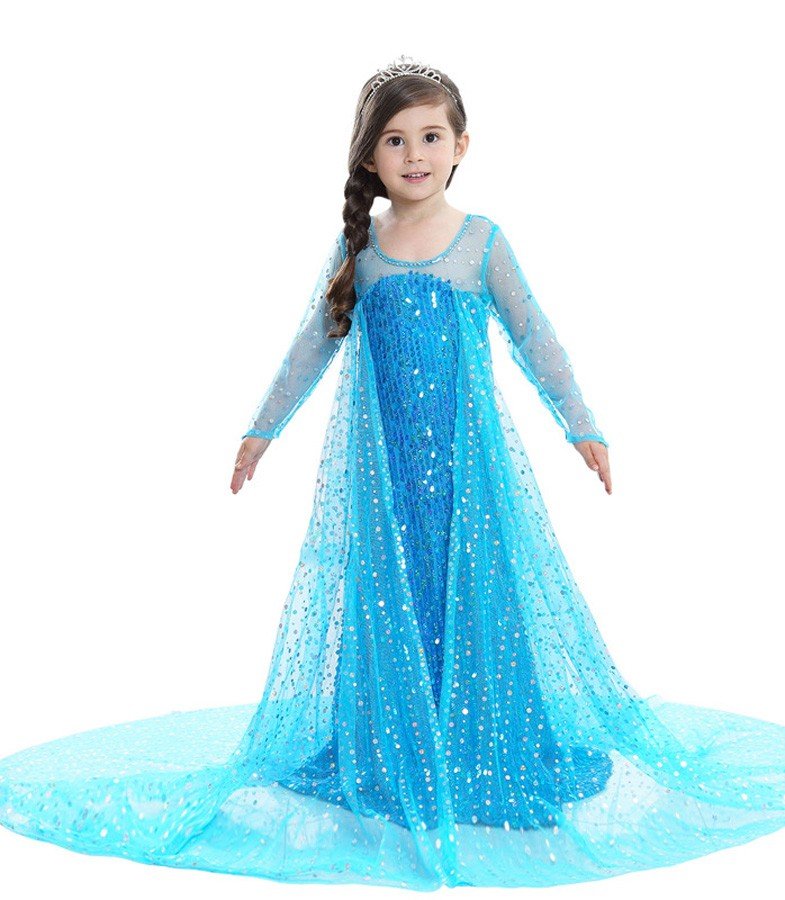 Pailletten Mädchen Frozen Elsa Kleid