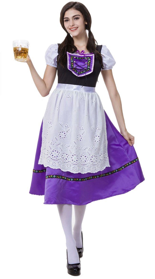 Bayerisches Trachtenkostüm Oktoberfest Kleid Lila