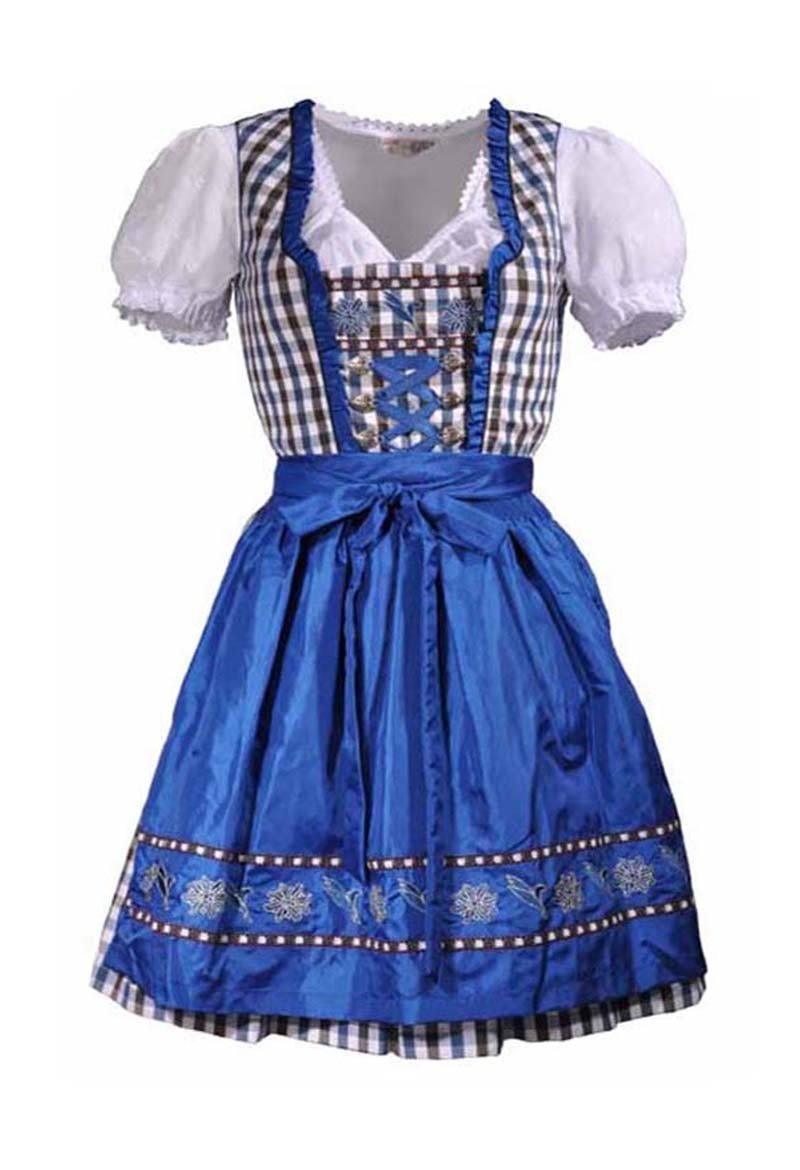 Bayerisches Dirndl Oktoberfest Kleidung Damen Blau