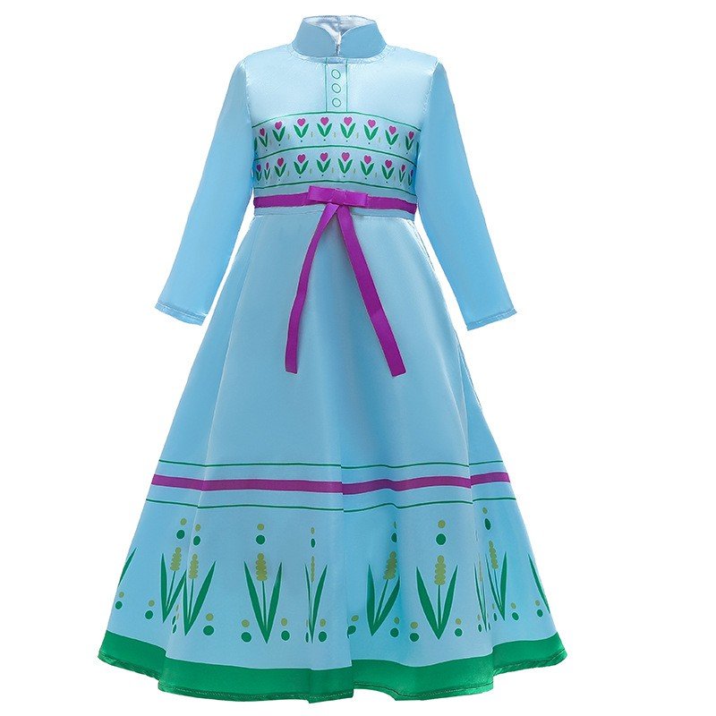 Kinder Frozen 2 Kostüme Anna Kleid Blau