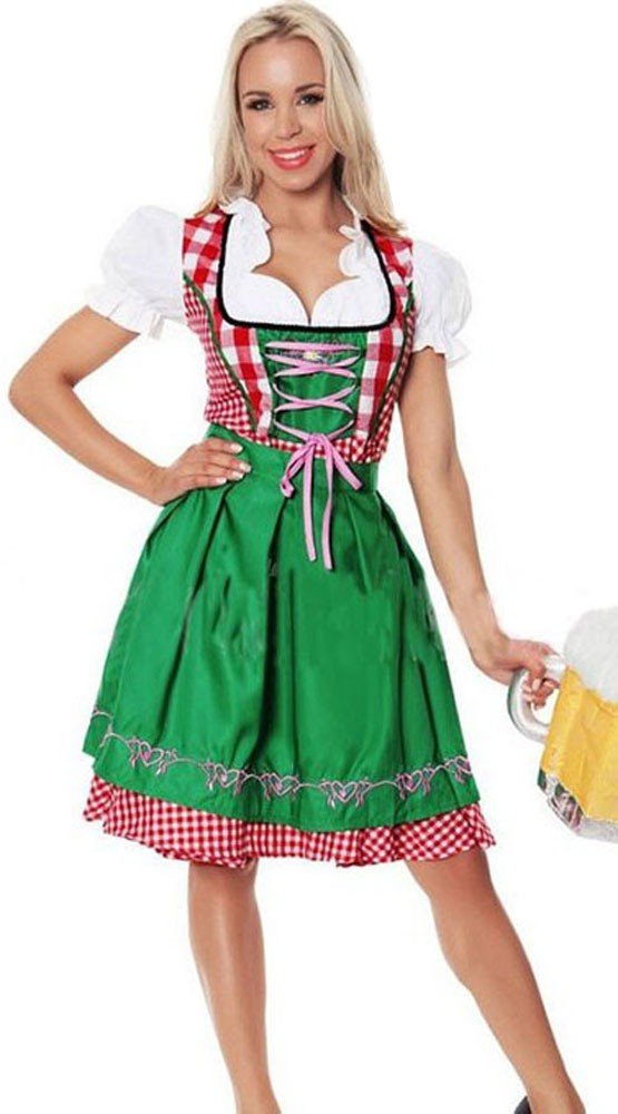 Bayerisches Dirndl Oktoberfest Kleidung Damen Grün