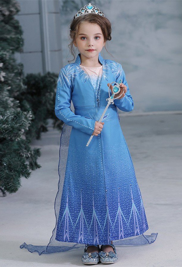 Frozen 2 Prinzessinenkleid Elsa Kostüm Kinder