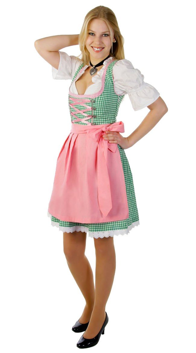 Oktoberfest Dirndl Kleidung Damen Grün Trachtenkleid
