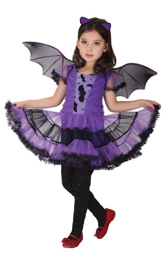 Kühnes Halloween Fledermauskostüm für Mädchen