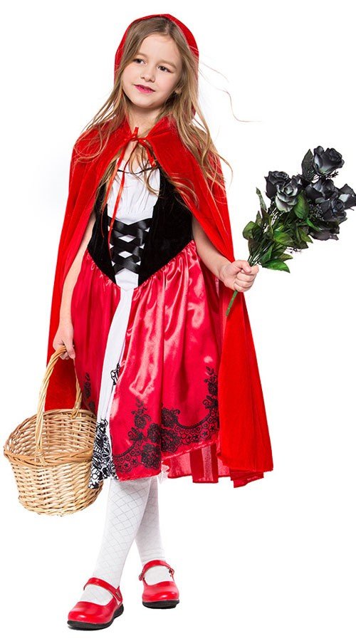 Klassisches Halloween Rotkäppchen Kostüm Kinder