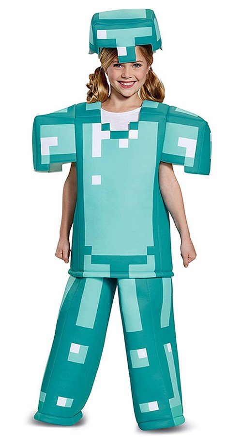 Klassisches Minecraft Diamond Armor Kinderkostüm für Mädchen