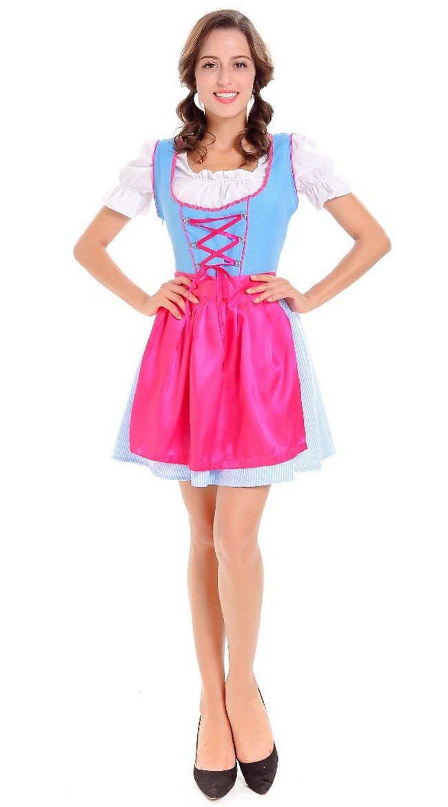 Trachtenkleid Oktoberfest Kleidung Damen Fuchsia