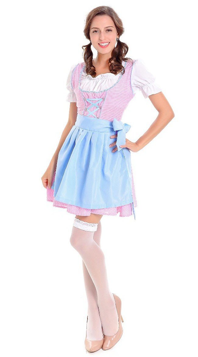 Trachtenkleid Oktoberfest Kleidung Damen Blau