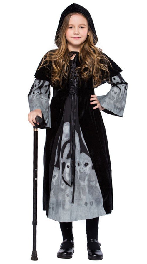 Verfärbter Halloween Vampirgeist Hexenkostüm Kinder