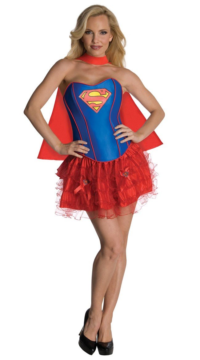 Glitzer Korsett Supergirl Kostüm Superhelden Kostüme Erwachsene
