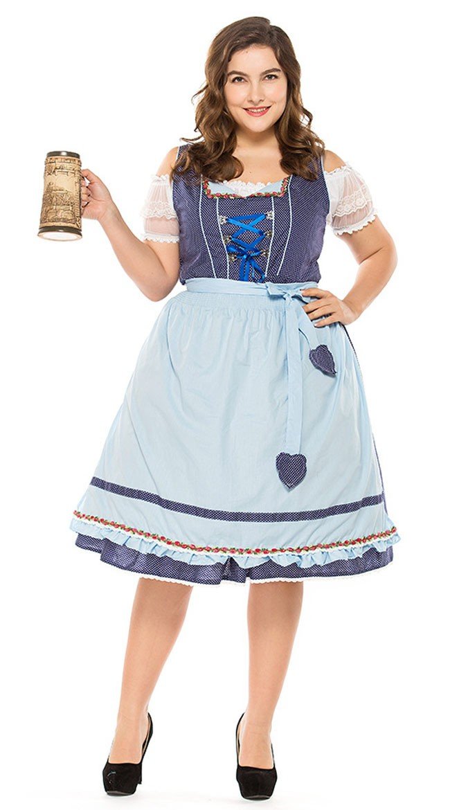Vintage Oktoberfest Kleidung Große Größen Dirndl Heidi Kleid