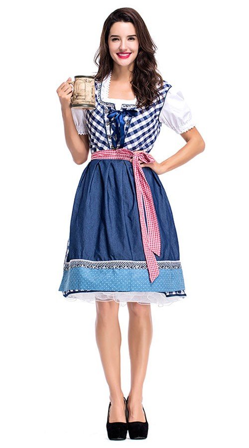 Oktoberfest Kleidung Bierkostüm Dirndl Trachtenkleid