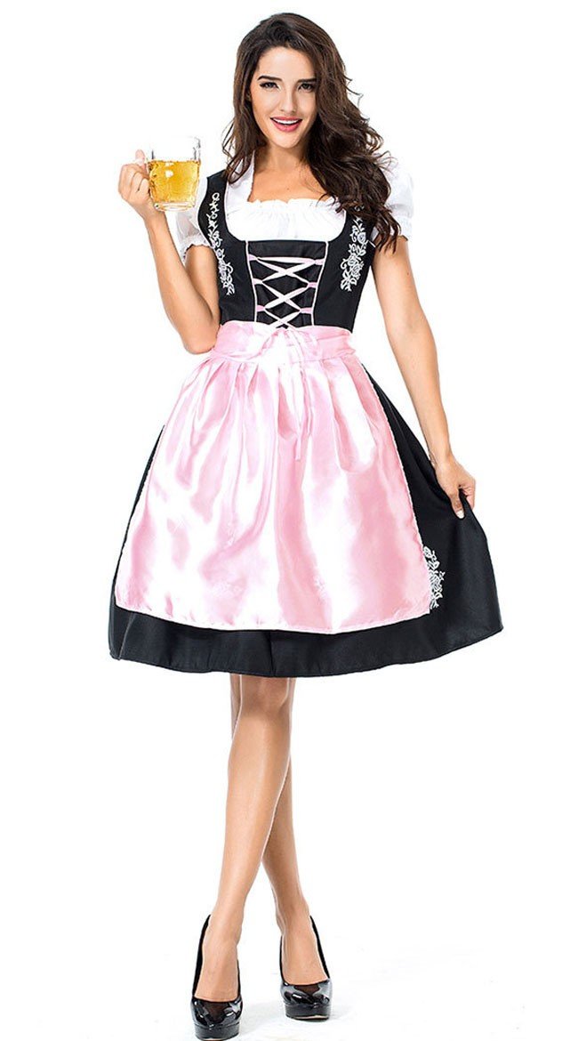 Stickerei Dirndl Kleid Oktoberfest Kleidung für Damen