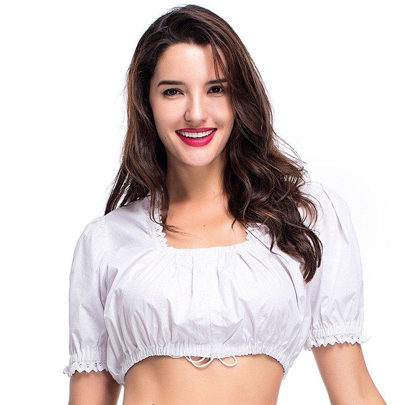 Klassisch Günstig Dirndl Bluse Weiß