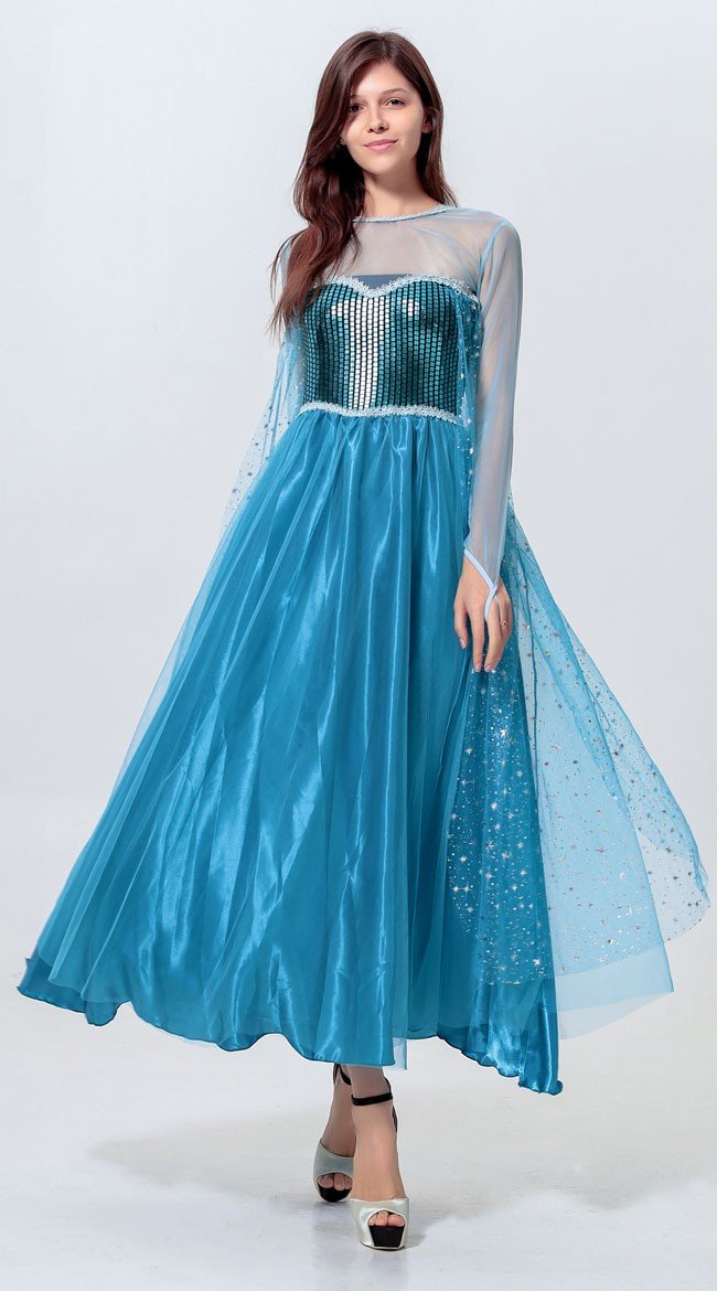 Pailletten Gefroren Prinzessin Elsa Kleid Für Erwachsene