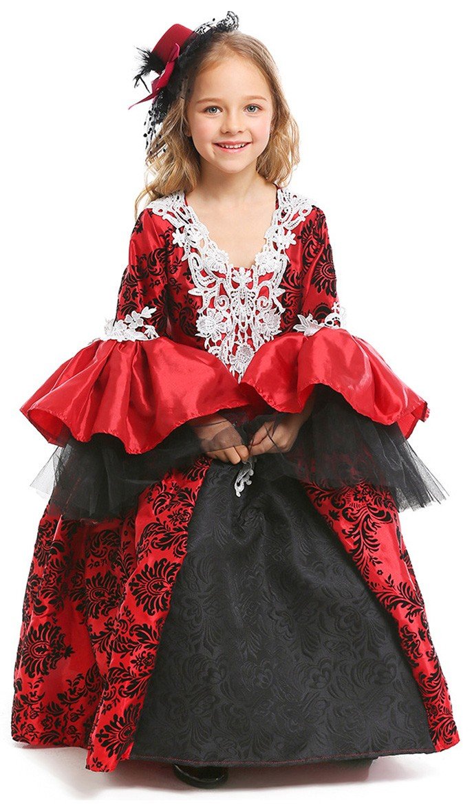 Gothic Deluxe Mädchen Vampir Kostüm Halloween Kostüme Kinder