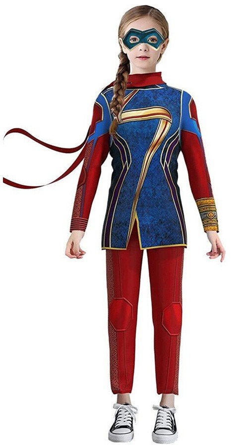 Ms Marvel Kamala Khan Kostüm für Mädchen Superheldenkostüme Erwachsene Kinder