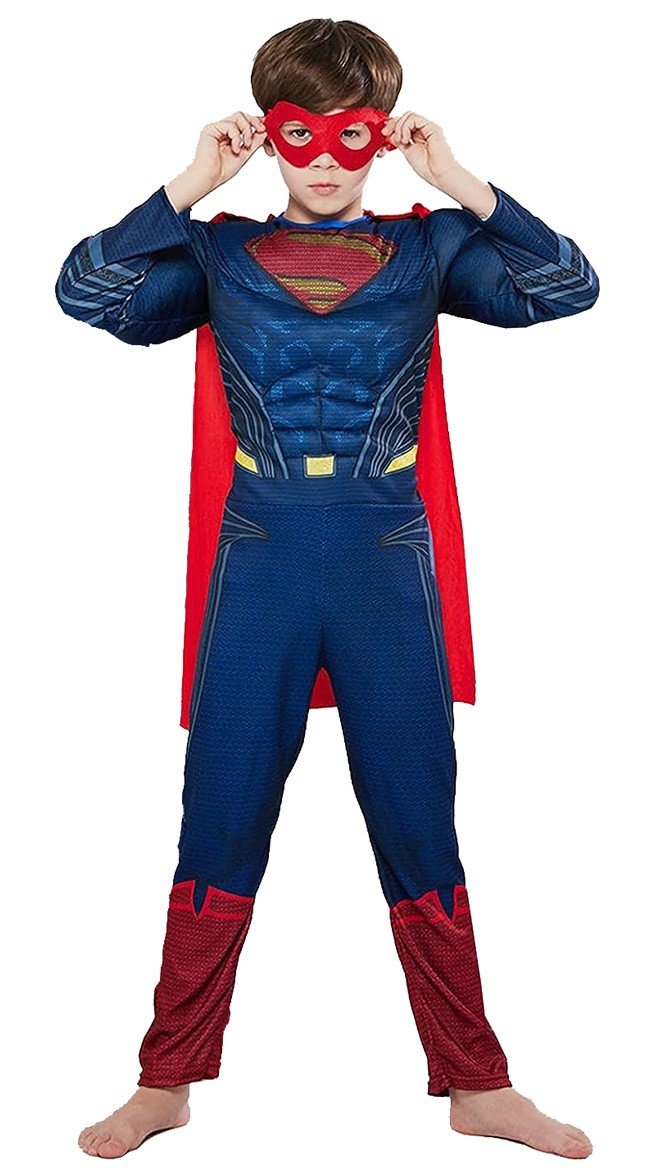 Superman Kostüm für Kinder Superhelden Muskel Kostüm für Jungen