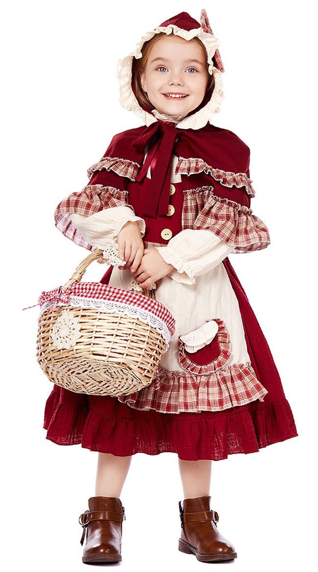 Deluxe Halloween Kinder Rotkäppchen Kostüm Cosplay Lolita Kleid