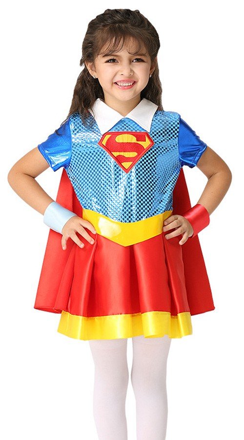 Mädchen Supergirl Kostüm Kinder Superhelden Kostüme