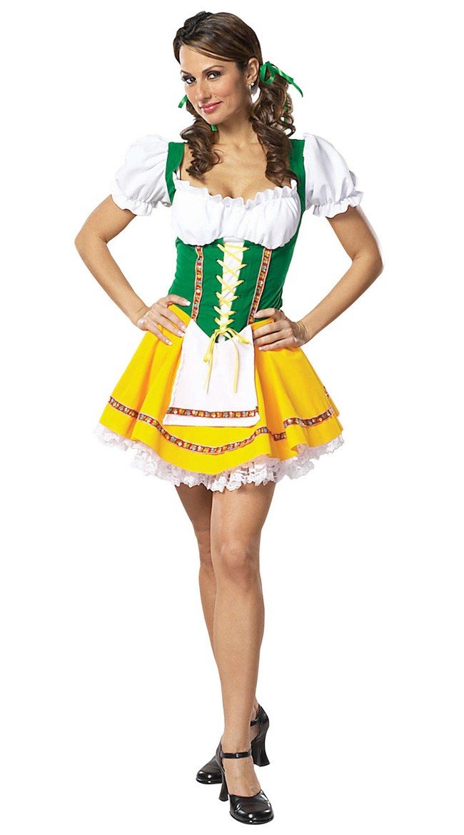 Bayerisches Heidi Kleid Oktoberfest Kleidung Grün