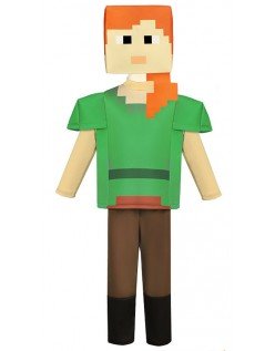Klassisches Minecraft Alex Kostüm für Kinder Halloween Faschingskostüm