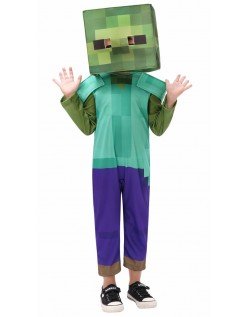 Minecraft Zombie Kostüm für Kinder Halloween Faschingskostüm