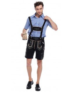 Bayerische Oktoberfest Lederhose Kostüm Schwarze Herren