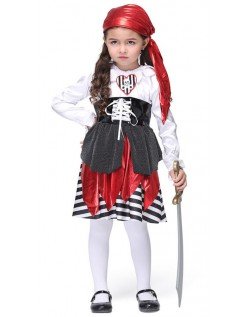 Verspielte Halloween Piratenkostüm für Mädchen
