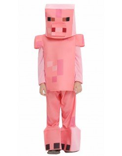 Minecraft Rosa Schwein Kostüm für Kinder Halloween Faschingskostüm