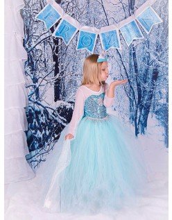 Mädchen Frozen Klassische Prinzessin Elsa Kleid