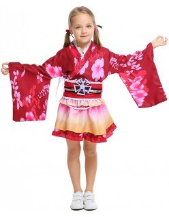 Kinder Japanisches Kimono Kostüm Rot