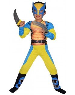 Wolverine Kostüm für Kinder Marvel Superhelden Muskel Kostüm