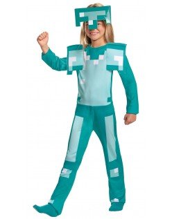 Klassisches Kinder Minecraft Diamantenrüstung Kostüm für Mädchen
