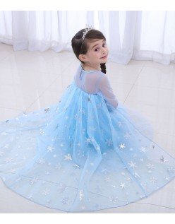 Frozen Prinzessin Kostüme Elsa Kleid Kinder Langarm